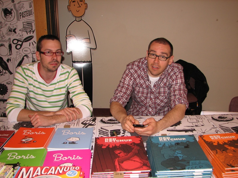 Pascal Blanchet and editor Martin Brault for Les Editions De La Pasteque.JPG