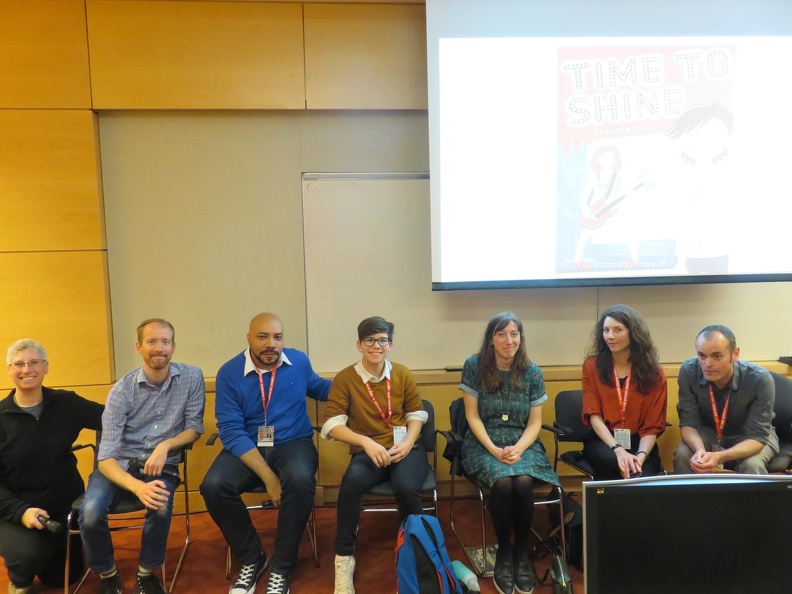 Comics and Collaboration Panel - Erica Friedman, Nate Powell, John Jennings, Molly Ostertag, Fanny Britt, Metaphrog (Sandra and John).JPG