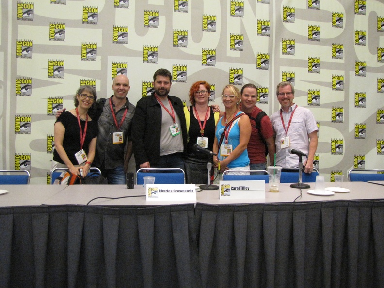 CBLDF GN Programming Panel - Meryl Jaffe, Royden Lepp, Charles Brownstein, Betsy Gomez, Jennifer L. Holm, Matt Holm and Matt Phelam 2.JPG