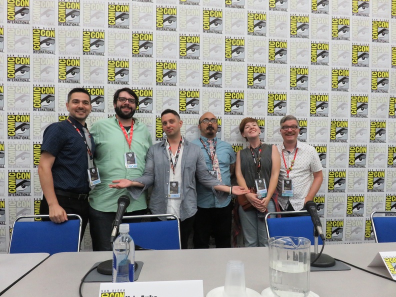 It Gets Geekier - Joshua Yehl, James Tynion IV, Steve Orlando, Kris Anka, Noelle Stevenson and Brett White.JPG