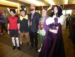 Kieron Gillen with Cosplayers