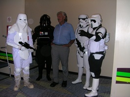 David Prowse with Star War Cosplayers