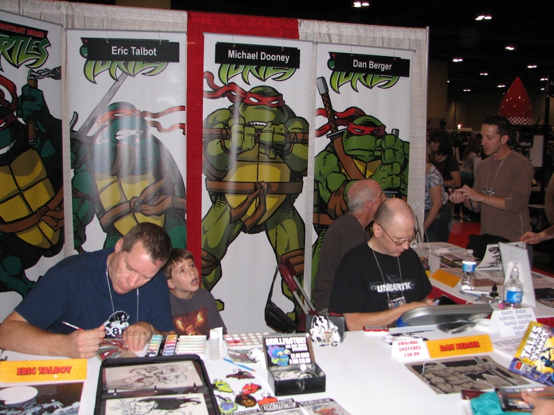 TMNT Artists - Eric Tabolt, Dan Berger and Micheal Doony in the background.JPG
