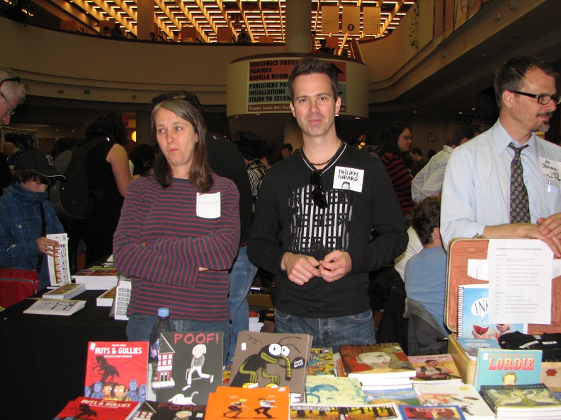 Line Gamache, Philippe Girard and Joe Ollman of Conundrom Press.JPG