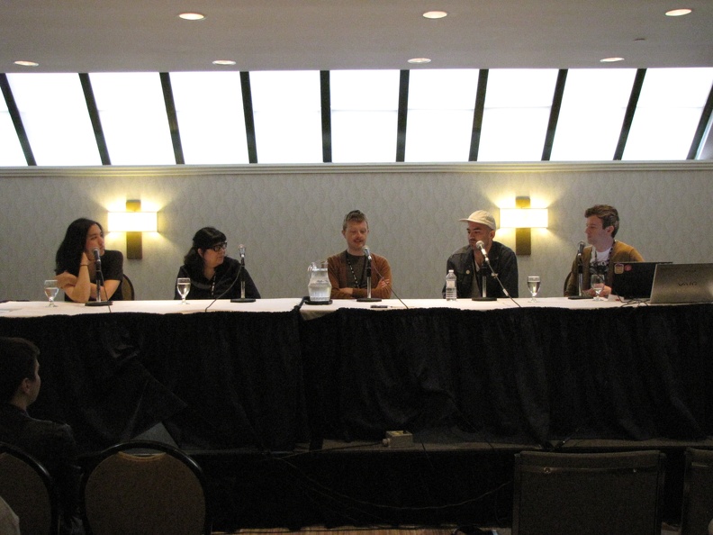 Michael DeForge and Friends Panel - Jillian Tamaki, Annie Koyama, Patrick Kyle, Michael DeForge and Ryan Sands.JPG