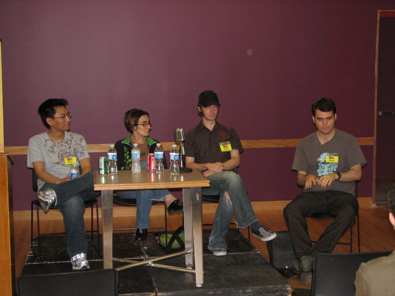 Howard Wong, Cecil Castellucci, Ray Fawkes and Jim Munroe on the Writing for Graphic Novels Pane 1l.JPG